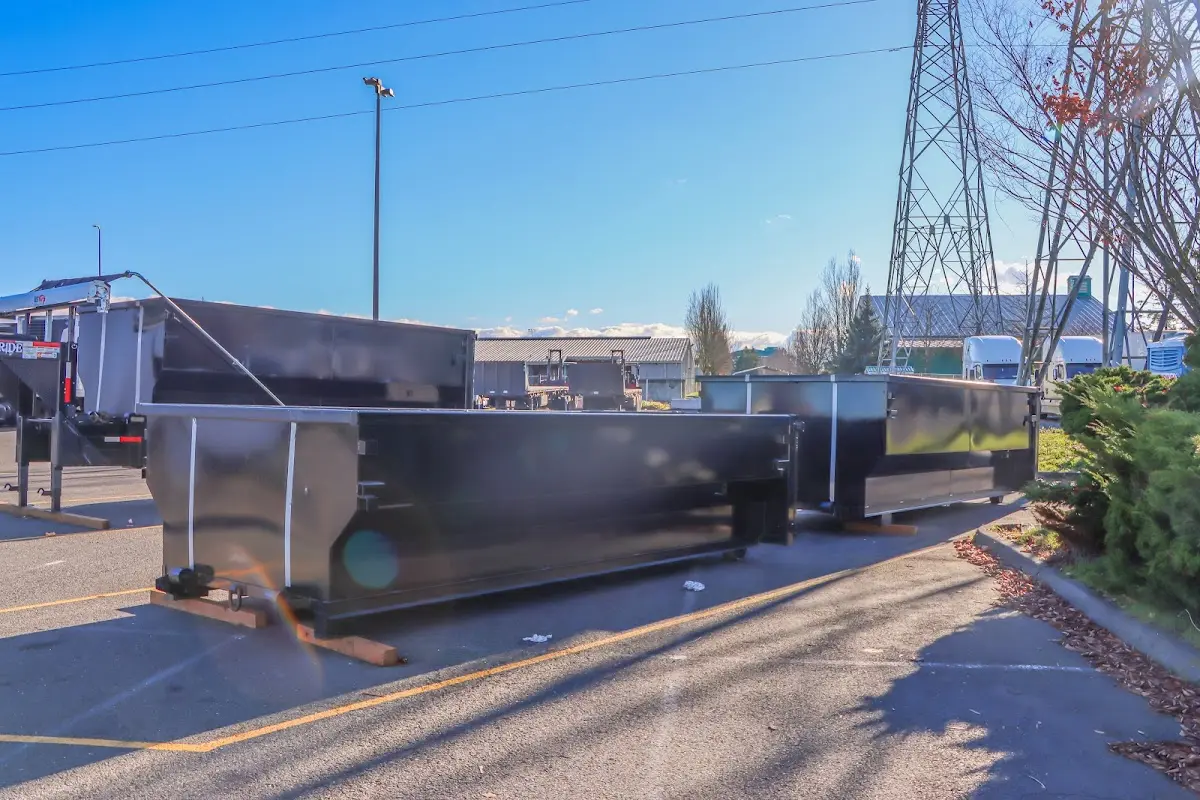 Roll-off dumpster ready for waste disposal at job site for Roll Off Dumpster Rental in Youngstown